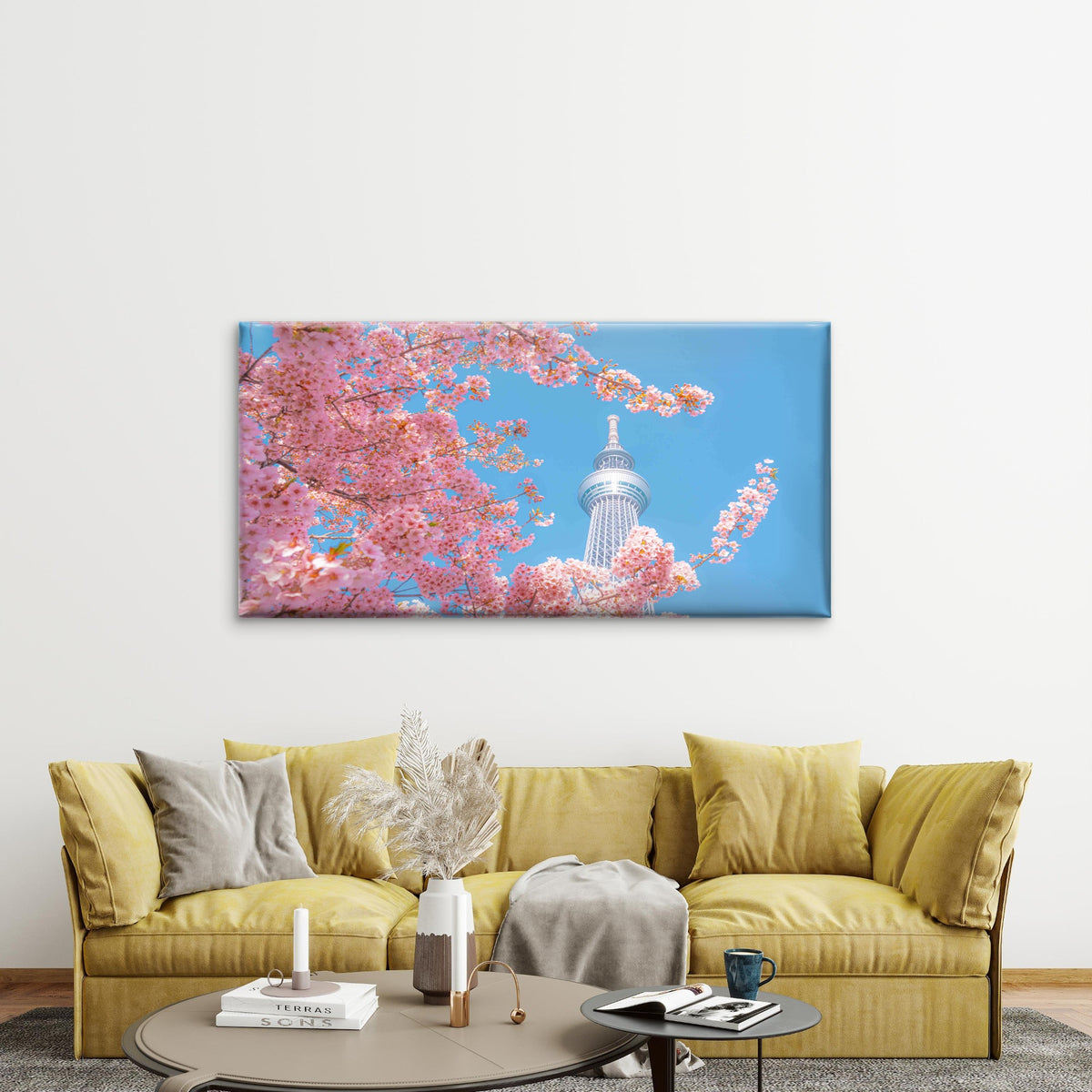 Spring Splendor At Tokyo Wall Art Canvas Office Home Room Framed 120x60cm