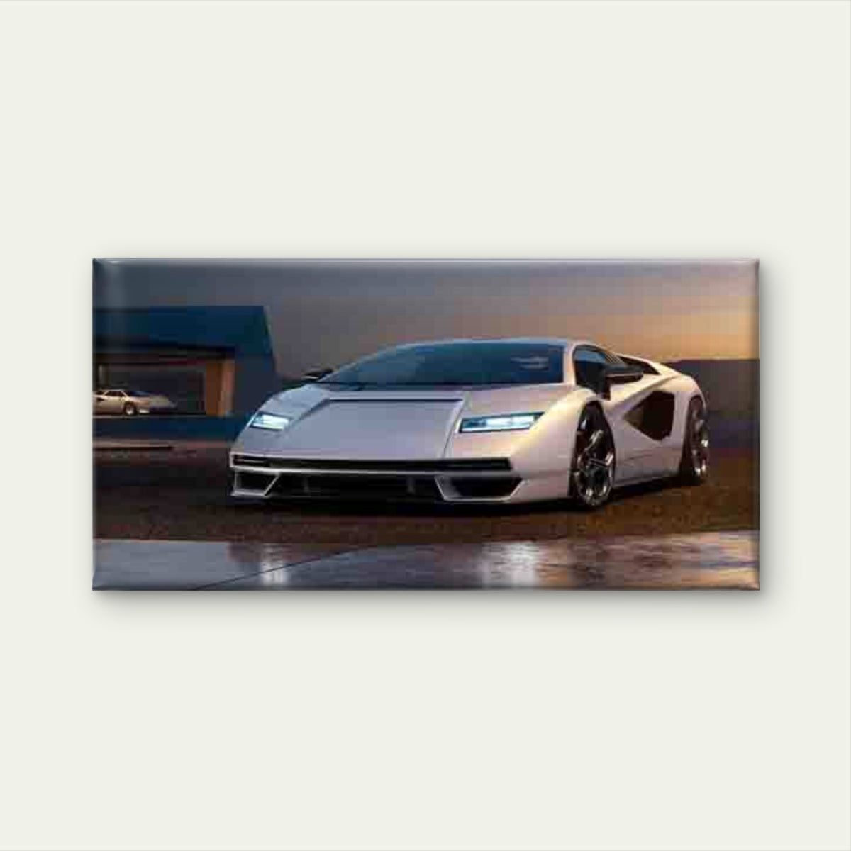 Modern Sports Car At Sunset Wall Art Canvas Office Home Room Framed 120x60cm