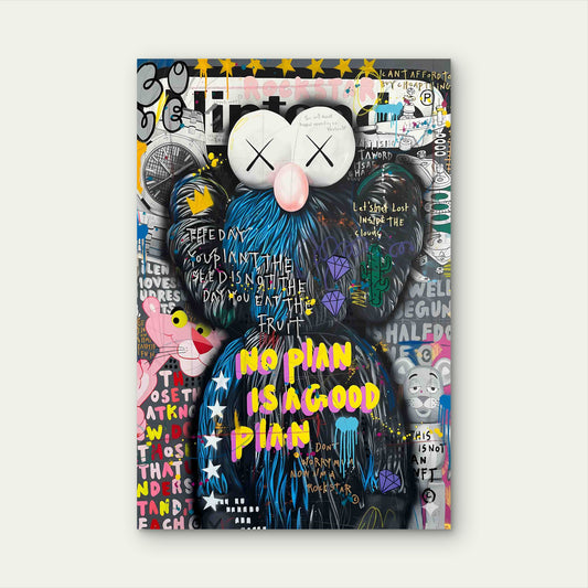 Neon Textured Street Sculpture 60x90cm Metal Print Ready to Hang