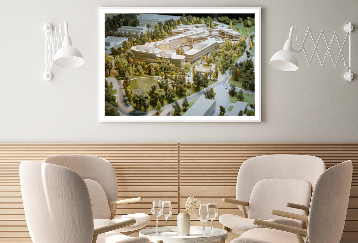 Buildings Surrounded By Trees Home Decor Premium Quality Poster Print Choose Your Sizes