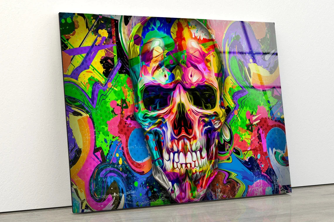 Abstract Skull Design UV Direct Aluminum Print Australian Made Quality