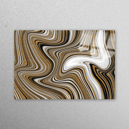 Black Gold & White Marble Acrylic Glass Print Tempered Glass Wall Art 100% Made in Australia Ready to Hang