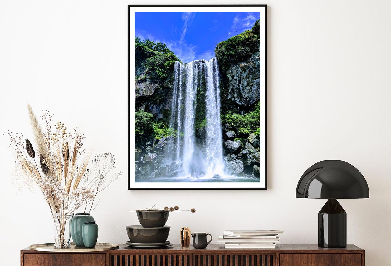 Rocky Mountain & Jeju Waterfall Home Decor Premium Quality Poster Print Choose Your Sizes