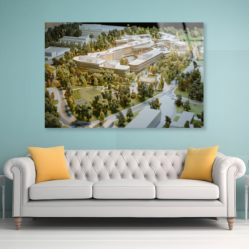 Buildings Surrounded By Trees Acrylic Glass Print Tempered Glass Wall Art 100% Made in Australia Ready to Hang