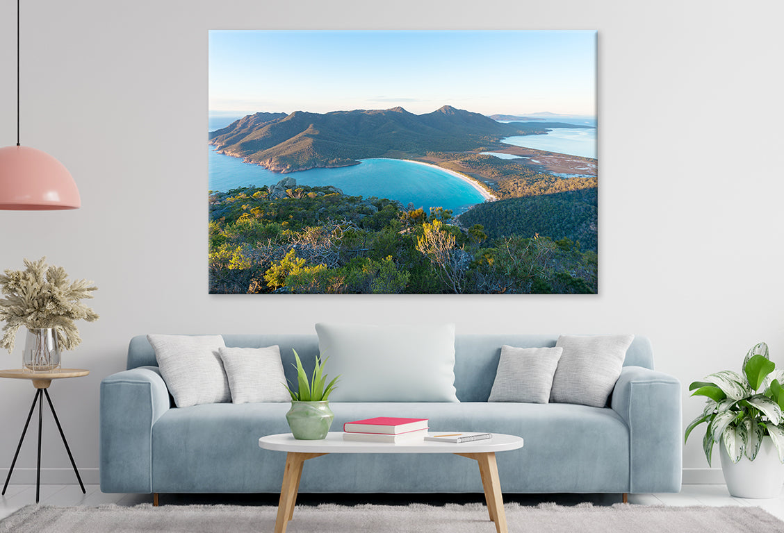 Wineglass Bay Tasmania Aerial View Wall Art Decor 100% Australian Made