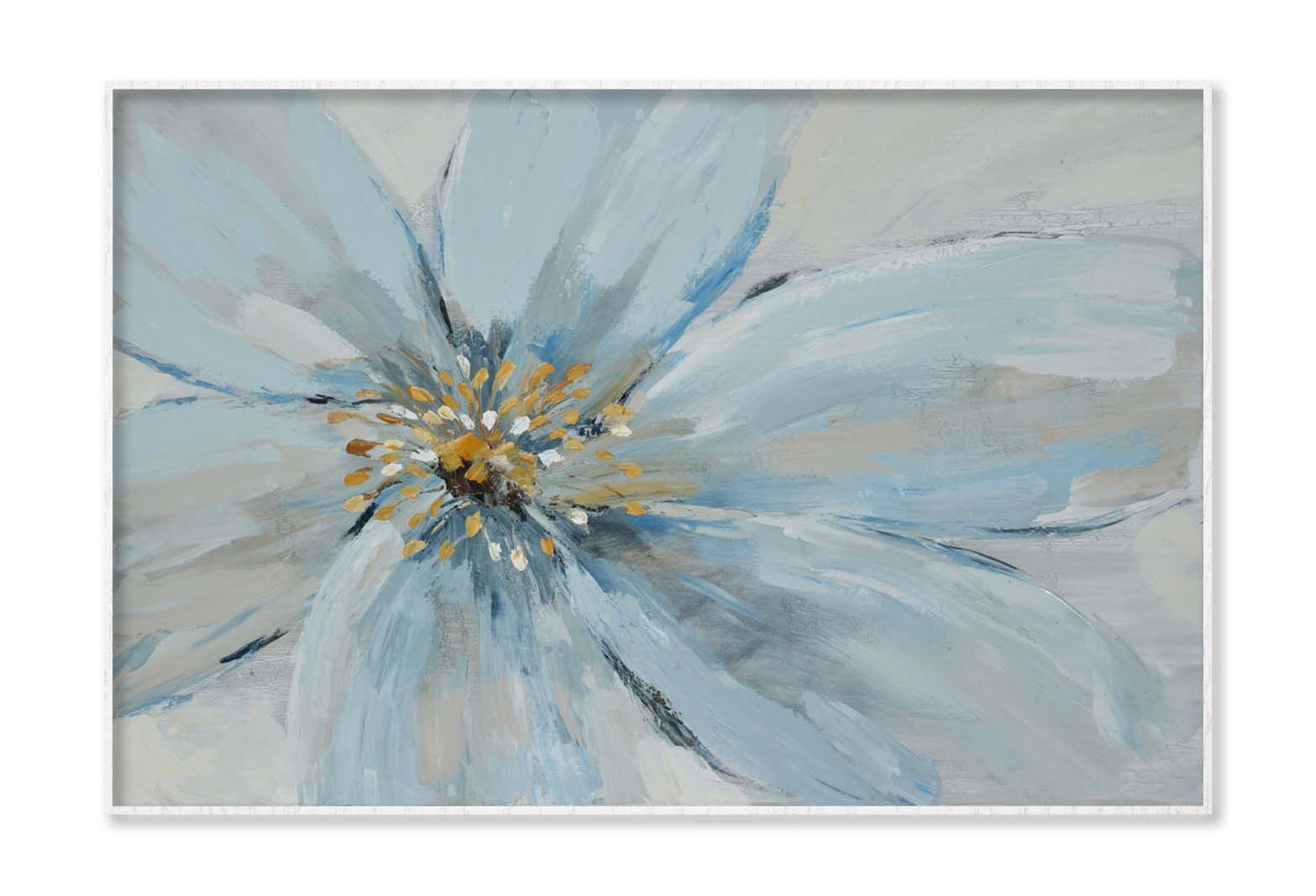 Flowers, Blooming, Light Blue Paint Wall Art Limited Edition High Quality Print