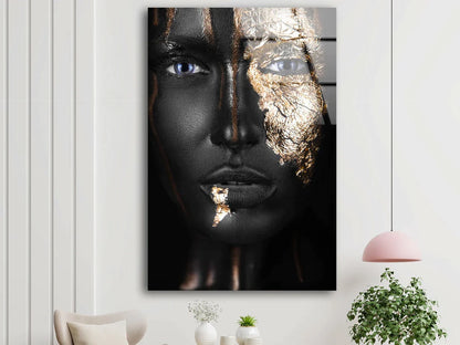 Black & Gold Makeup UV Direct Aluminum Print Australian Made Quality