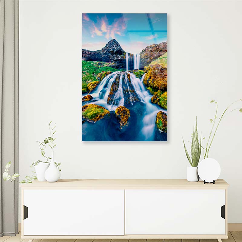 Sheep's Waterfall Acrylic Glass Print Tempered Glass Wall Art 100% Made in Australia Ready to Hang