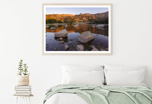 A Lake Surrounded By Rocks and Trees Home Decor Premium Quality Poster Print Choose Your Sizes