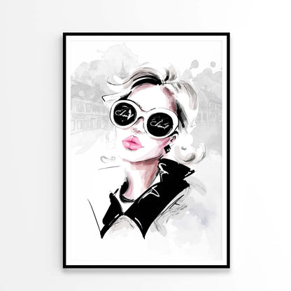 Black And White Lady with Fashion Store Design Home Decor Premium Quality Poster Print Choose Your Sizes