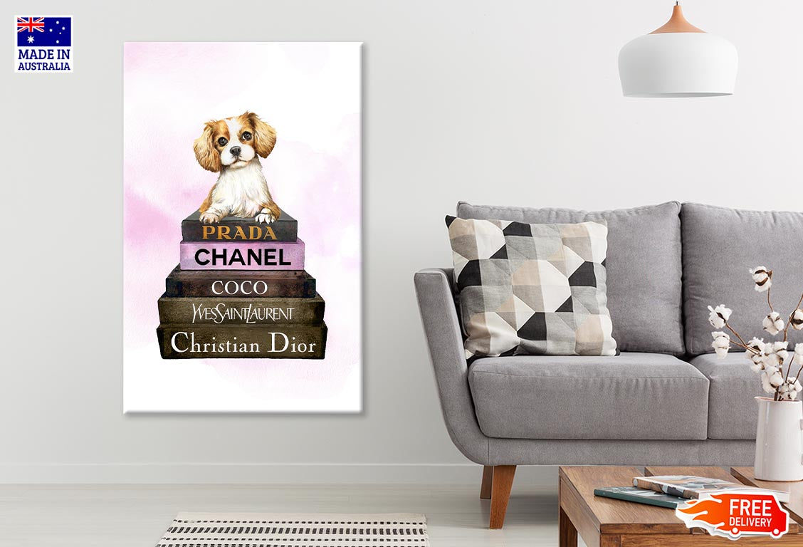 Dog On Book set Fashion Art Print 100% Australian Made