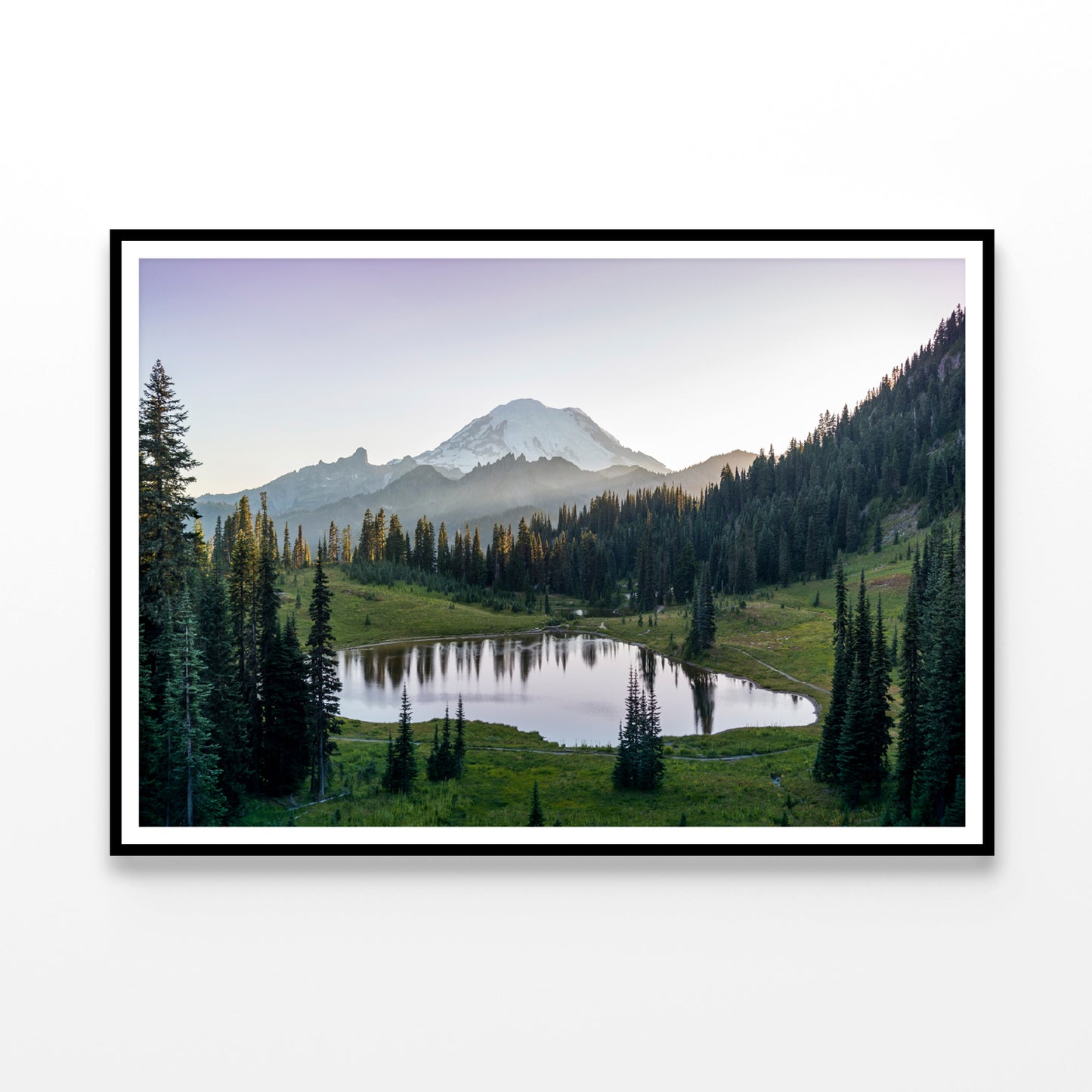 Scenic View of Lake Surrounded By Trees & Mountains Home Decor Premium Quality Poster Print Choose Your Sizes