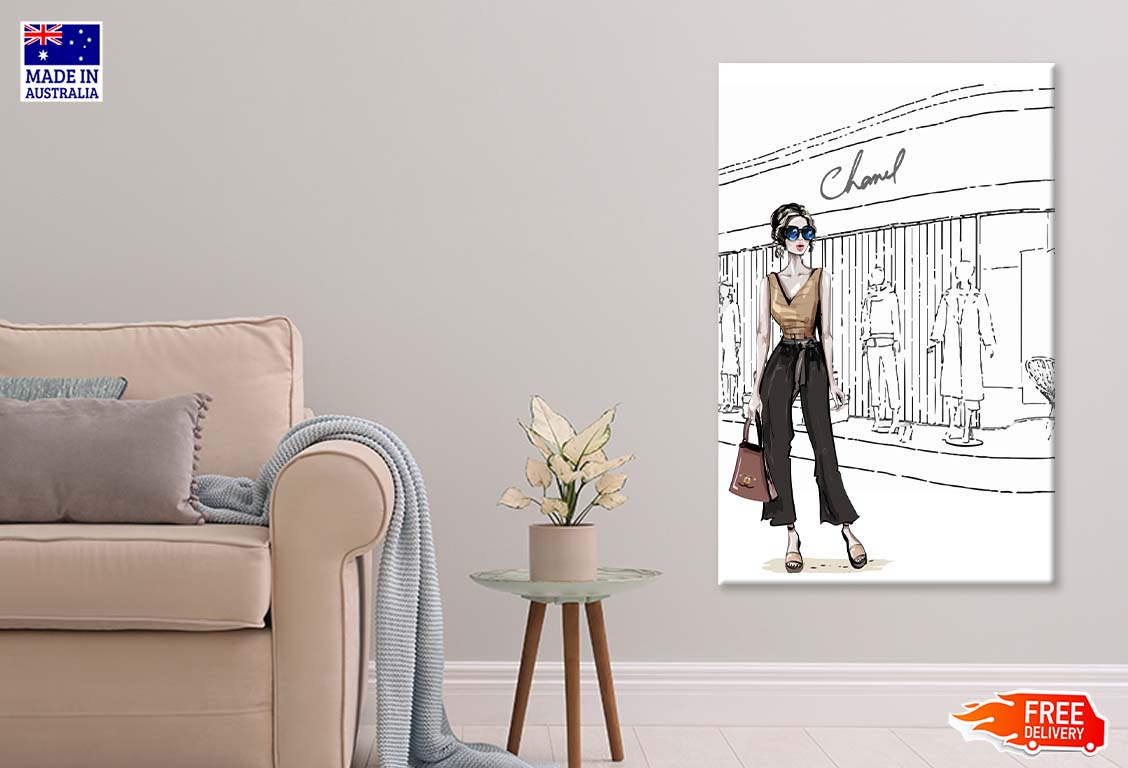 Stylish Girl with Fashion Store Print 100% Australian Made