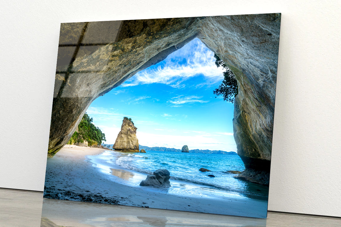 Cathedral Cove Beach New Zealand Acrylic Glass Print Tempered Glass Wall Art 100% Made in Australia Ready to Hang