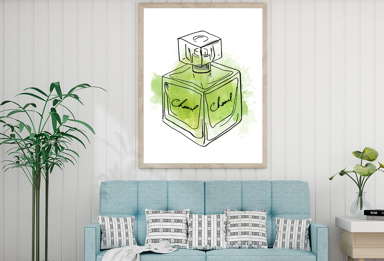 Green Splash & Perfume Bottle Home Decor Premium Quality Poster Print Choose Your Sizes