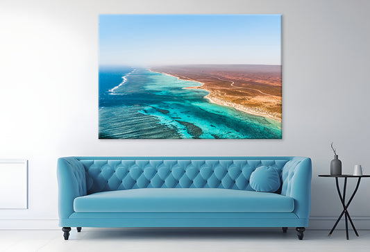 Ningaloo Reef Western Australia Aerial Ocean Wall Art Decor 100% Australian Made