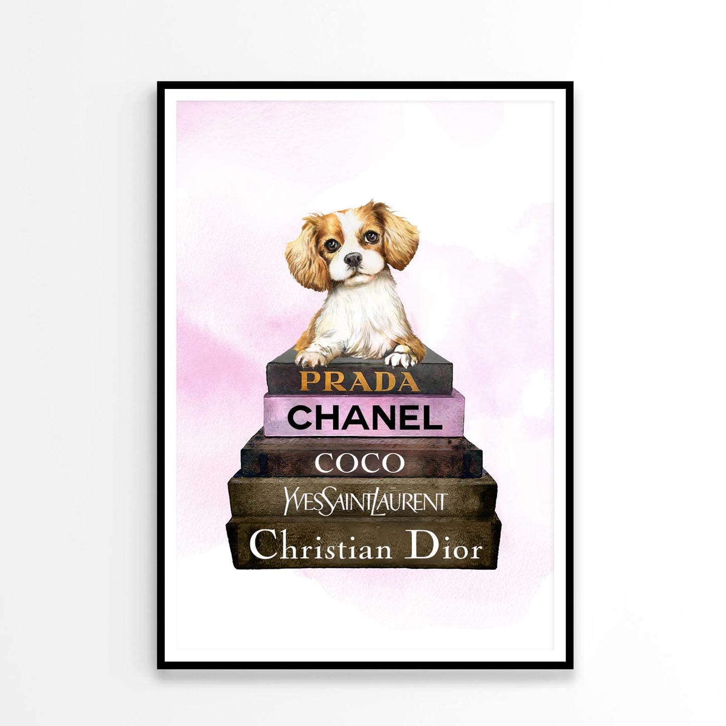 Dog On Book set Fashion Art Design Home Decor Premium Quality Poster Print Choose Your Sizes