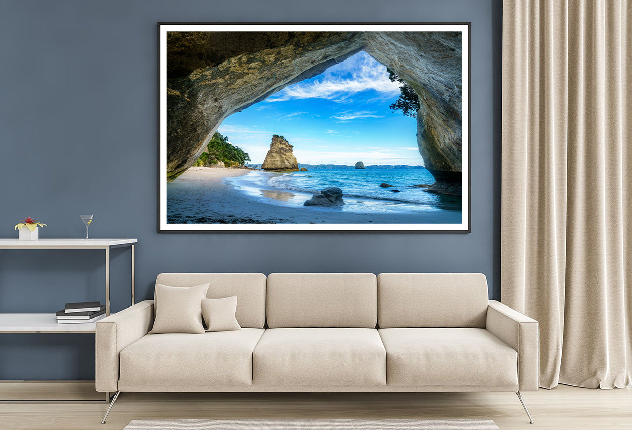 Cathedral Cove Beach New Zealand Home Decor Premium Quality Poster Print Choose Your Sizes