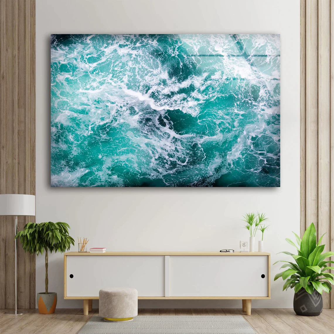 Seawaves Aerial View UV Direct Aluminum Print Australian Made Quality