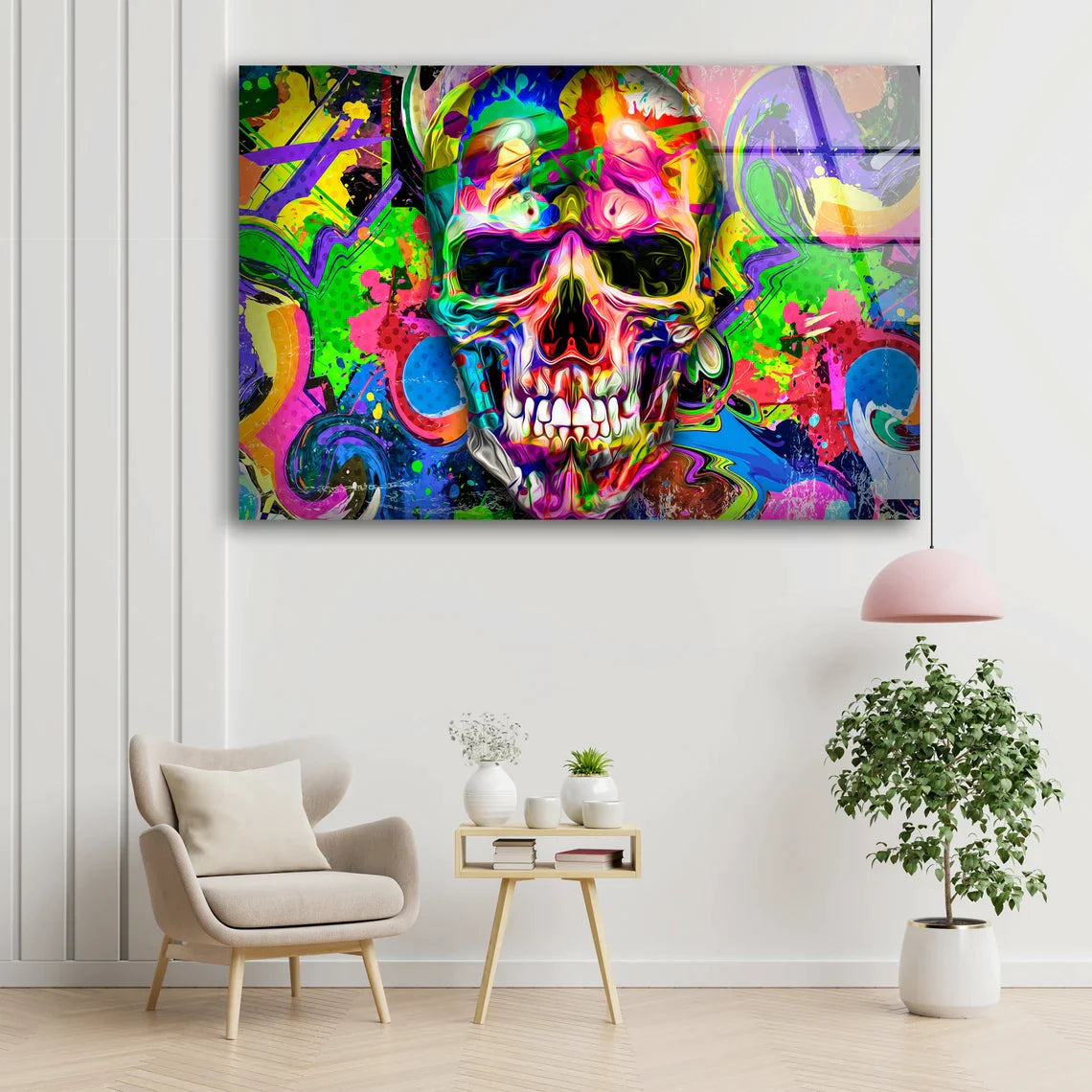 Abstract Skull Design UV Direct Aluminum Print Australian Made Quality