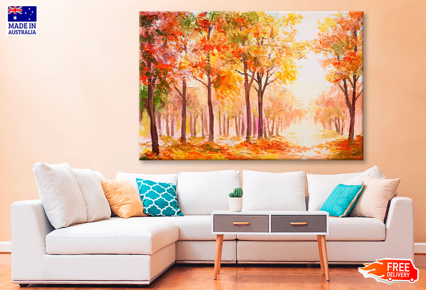 Colorful Autumn Forest Oil Painting Wall Art Limited Edition High Quality Print