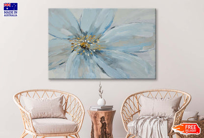 Flowers, Blooming, Light Blue Paint Wall Art Limited Edition High Quality Print