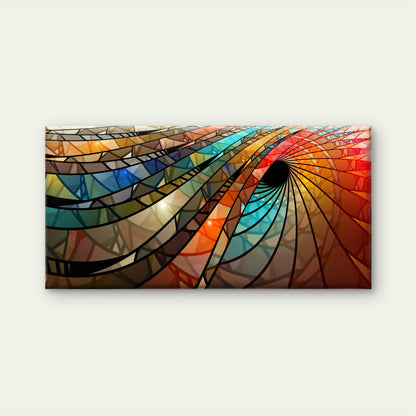 Geometric Vibrant Wave Wall Art Canvas Office Home Room Framed 120x60cm