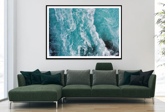 Close-Up of a Wave in the Ocean Home Decor Premium Quality Poster Print Choose Your Sizes