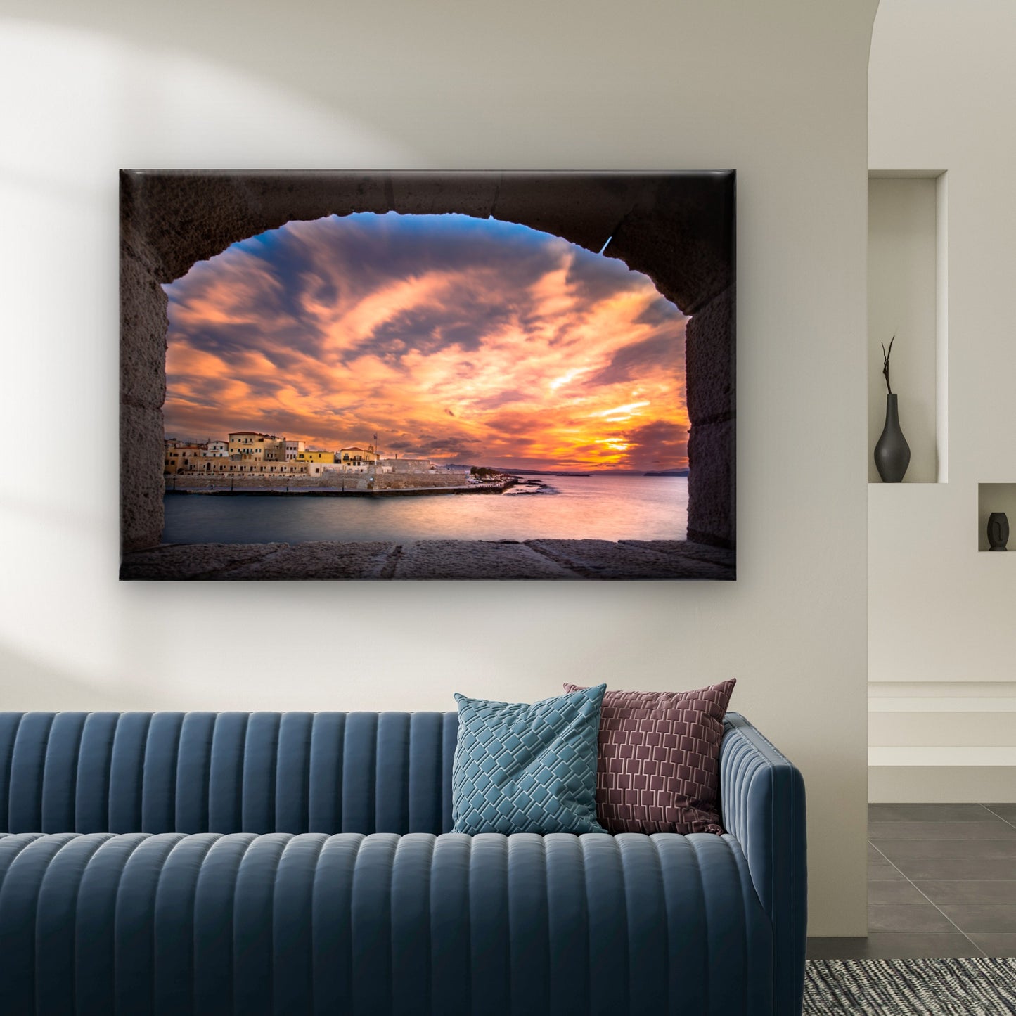 Chania Crete Greece Sunset Wall Art Decor 100% Australian Made - Bella Home Decor