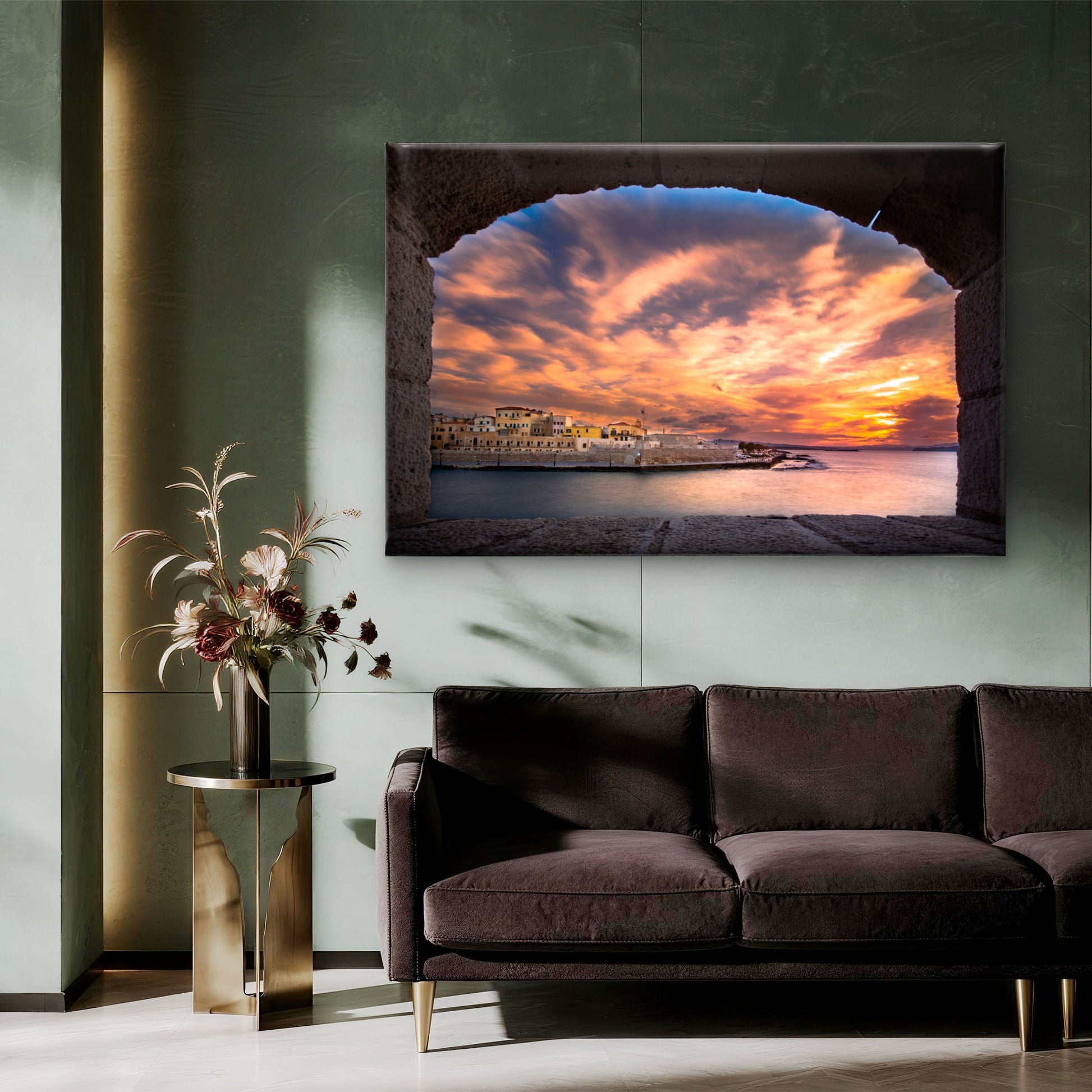 Chania Crete Greece Sunset Wall Art Decor 100% Australian Made - Bella Home Decor