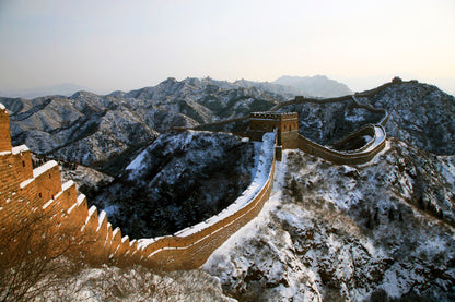 View Of the Great Wall of China in The Snow Wall Art Decor 100% Australian Made