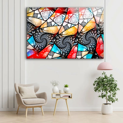 Abstract Mosaic Glass UV Direct Aluminum Print Australian Made Quality