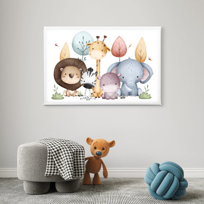 Cute Nursery Safari Animals Wall Art Decor 100% Australian Made - Bella Home Decor