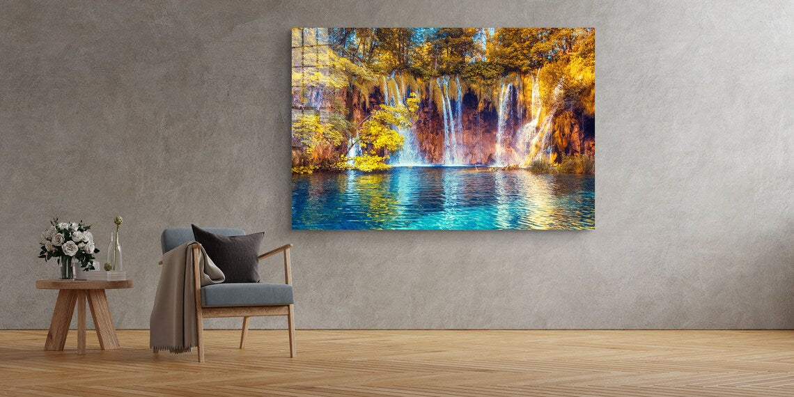 Paradise Waterfall View UV Direct Aluminum Print Australian Made Quality