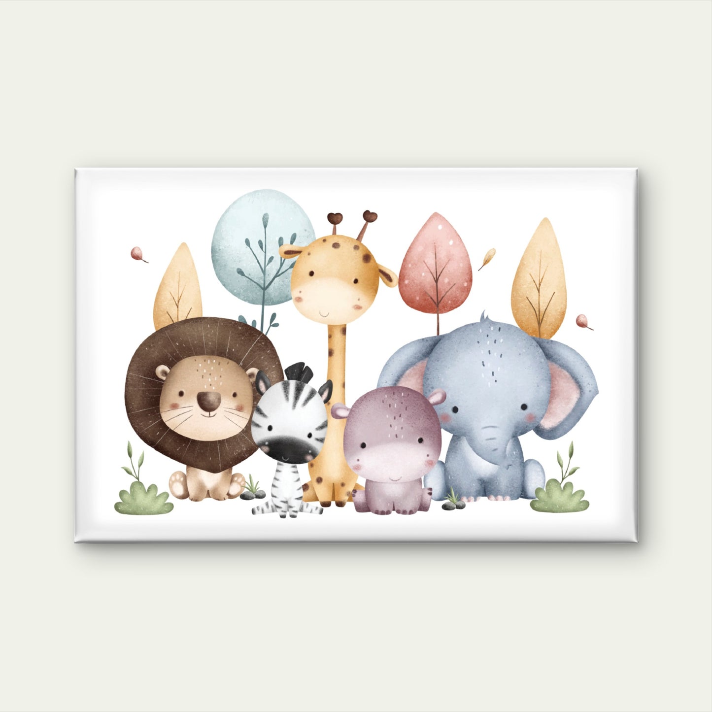 Cute Nursery Safari Animals Wall Art Decor 100% Australian Made - Bella Home Decor