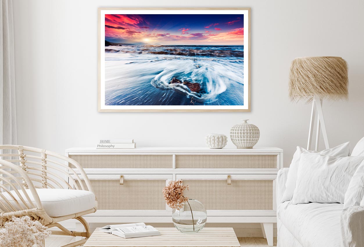 Fantastic Sunset Over the Stormy Sea Home Decor Premium Quality Poster Print Choose Your Sizes