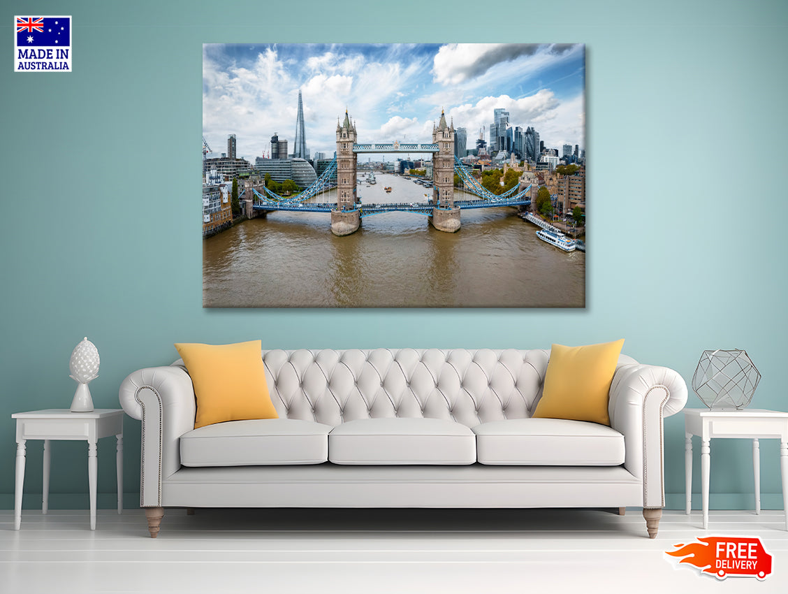 Tower Bridge in Thames River UK Print 100% Australian Made