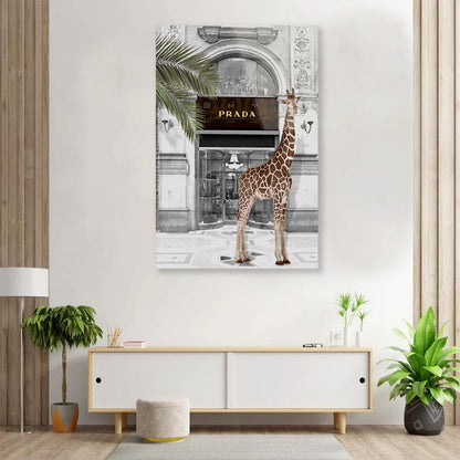 Giraffe & Fashion Store 3D Design Acrylic Glass Print Tempered Glass Wall Art 100% Made in Australia Ready to Hang