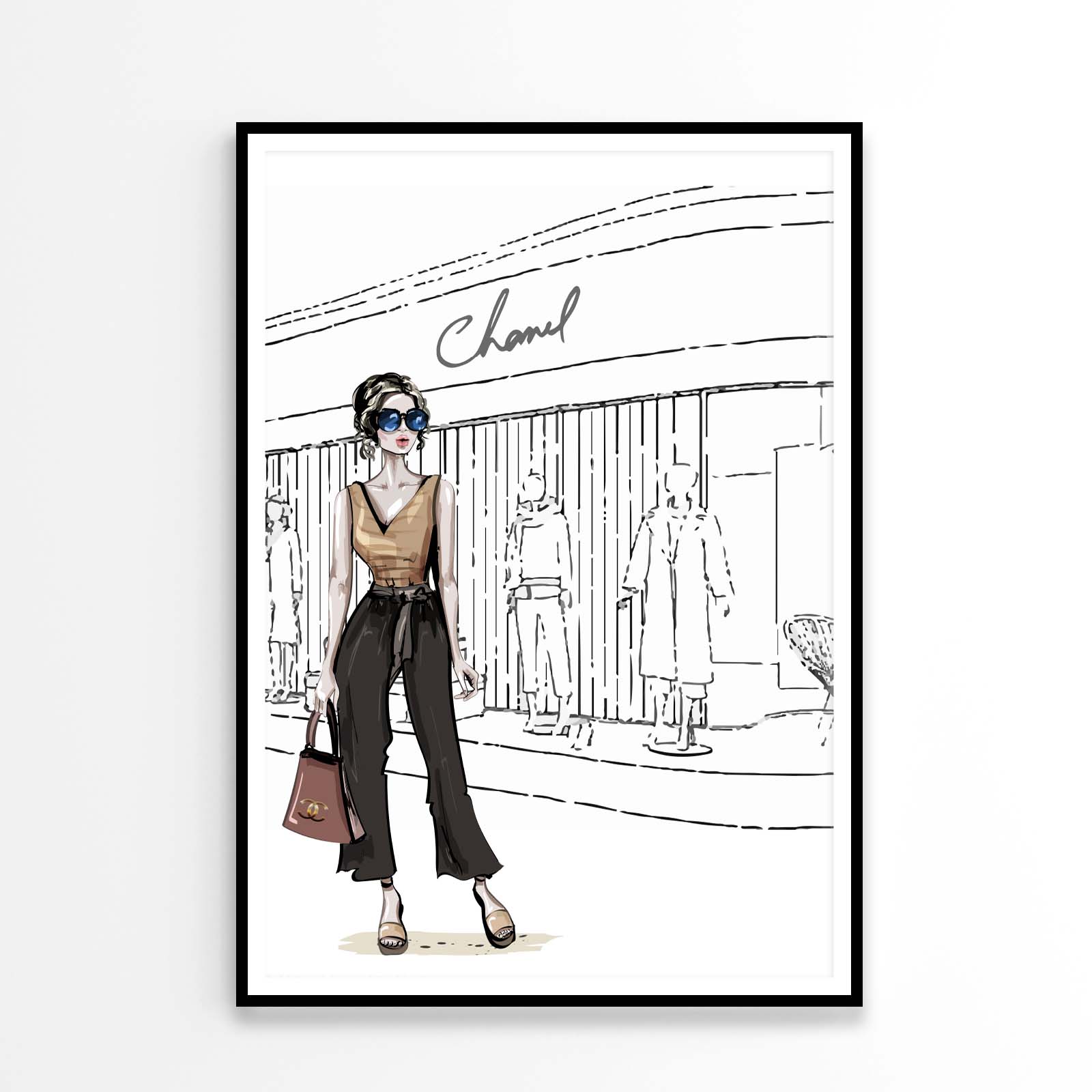 Stylish Girl with Fashion Store Design Home Decor Premium Quality Poster Print Choose Your Sizes