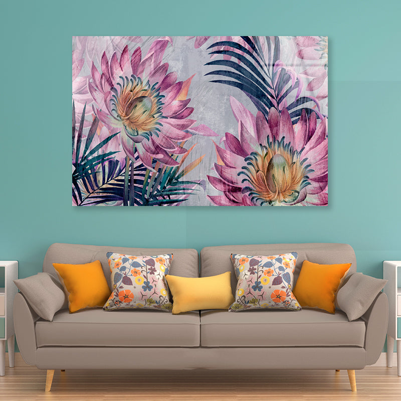 Floral Design Drawing Acrylic Glass Print Tempered Glass Wall Art 100% Made in Australia Ready to Hang