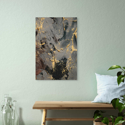 Grey Textured Foil Abstract Art 40x60cm Metal Print Ready to Hang