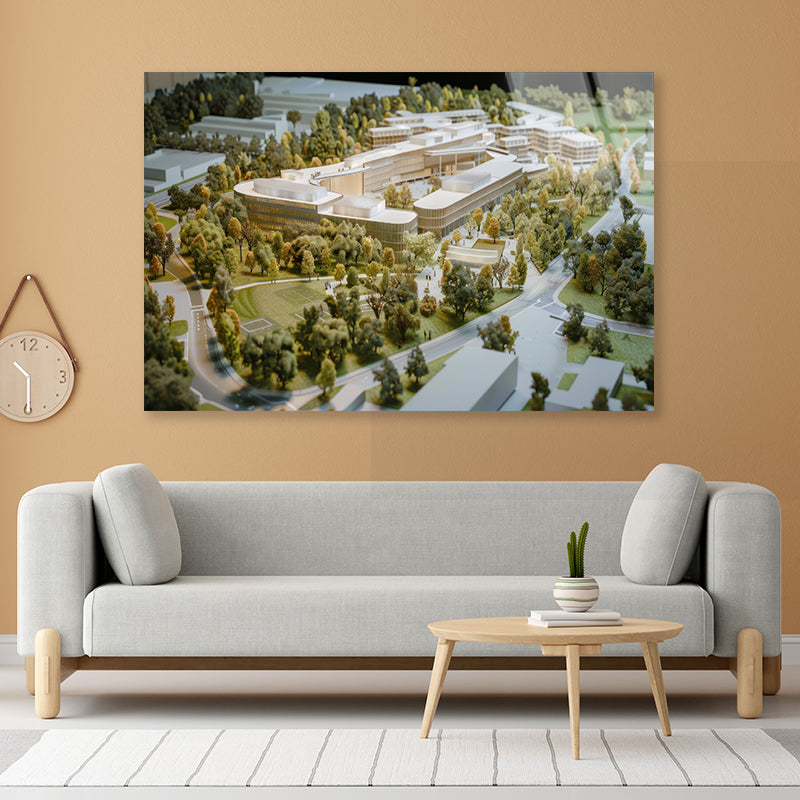 Buildings Surrounded By Trees Acrylic Glass Print Tempered Glass Wall Art 100% Made in Australia Ready to Hang