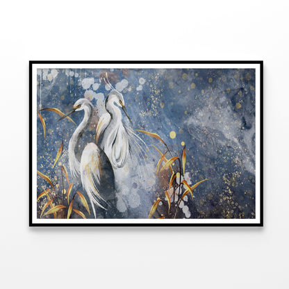 Painting Of a Group of Aquatic Birds Home Decor Premium Quality Poster Print Choose Your Sizes