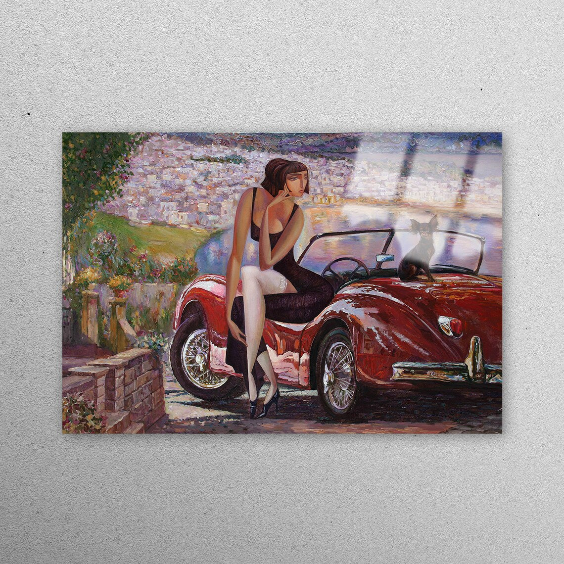 Abstract Red Car Acrylic Glass Print Tempered Glass Wall Art 100% Made in Australia Ready to Hang