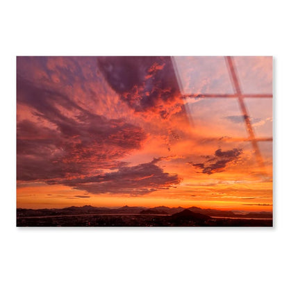 Aerial View Of Dramatic Sky in The Ranch  Acrylic Glass Print Tempered Glass Wall Art 100% Made in Australia Ready to Hang