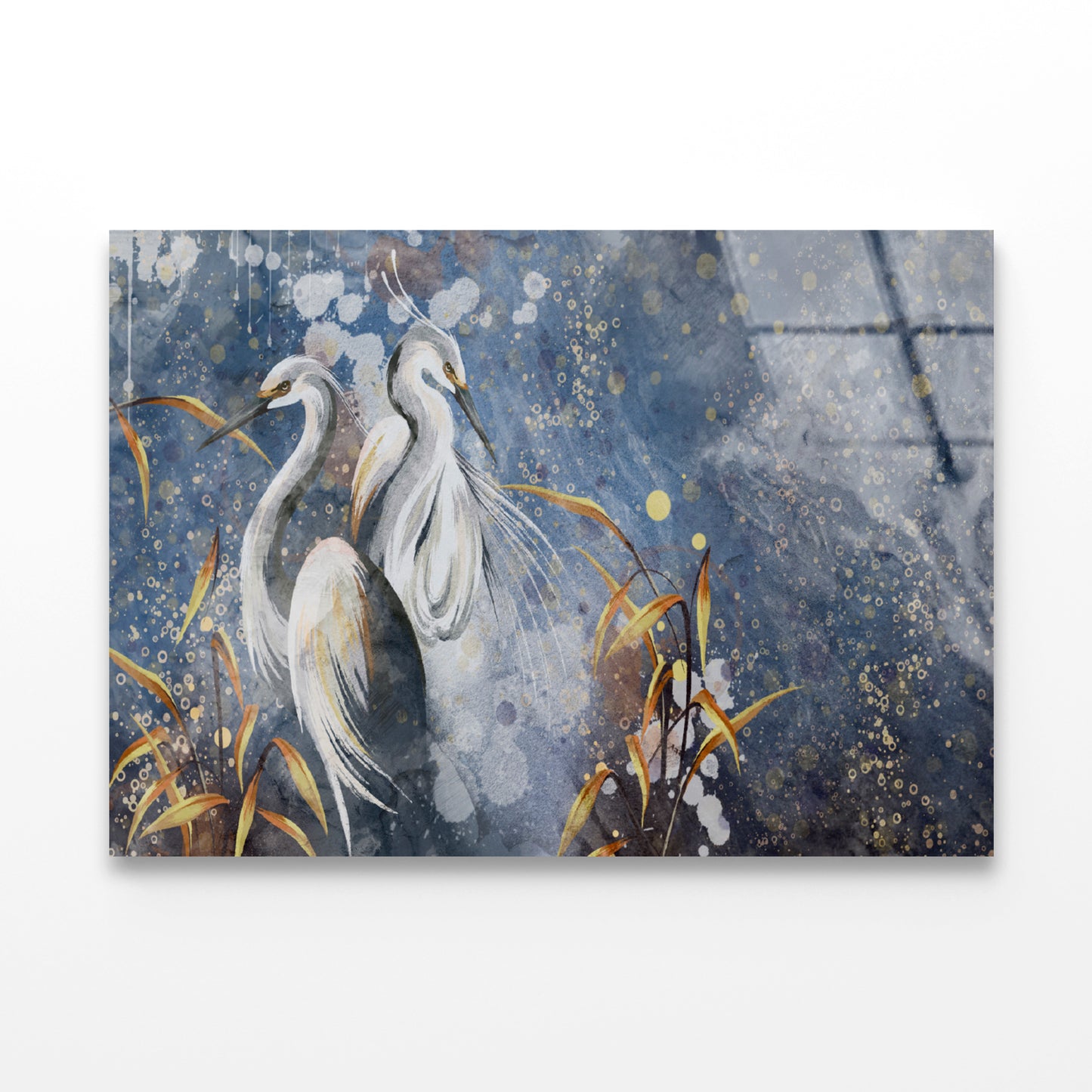 Painting Of a Group of Aquatic Birds Acrylic Glass Print Tempered Glass Wall Art 100% Made in Australia Ready to Hang