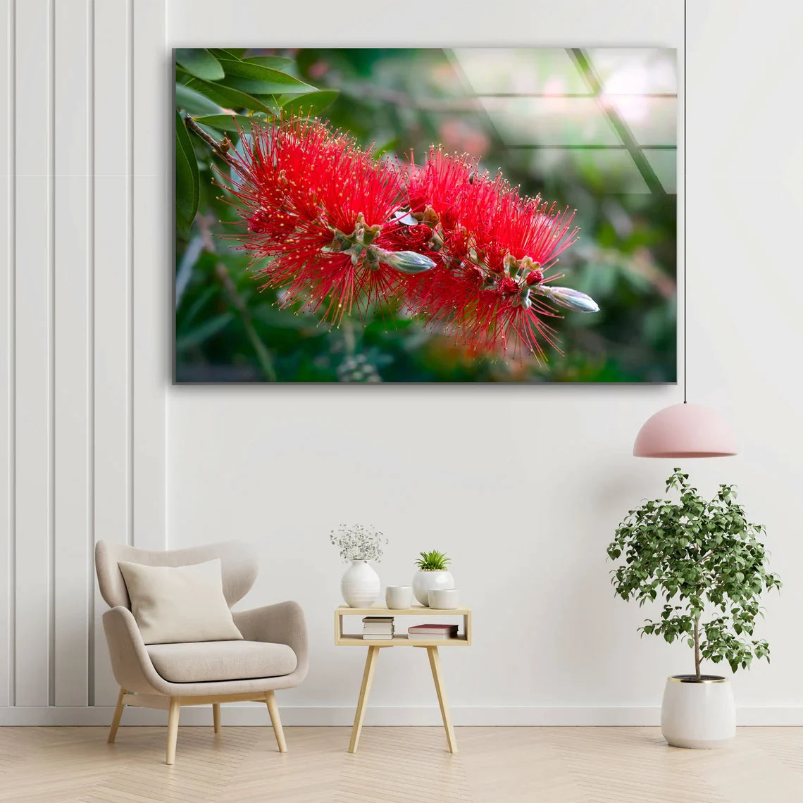 Red Gum Flowers View UV Direct Aluminum Print Australian Made Quality