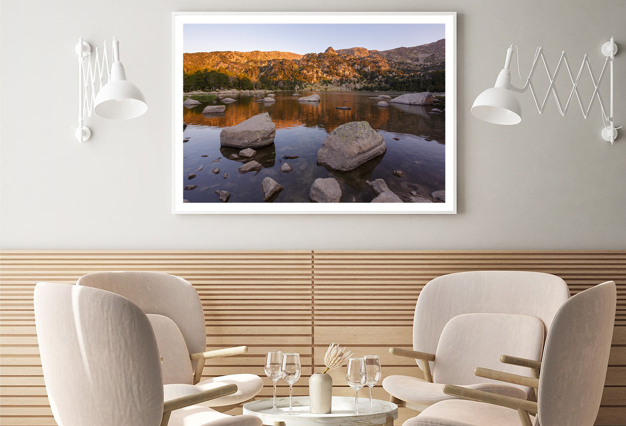 A Lake Surrounded By Rocks and Trees Home Decor Premium Quality Poster Print Choose Your Sizes