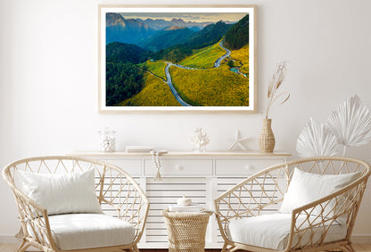 Scenic Mountain Road Winding Through Mountains Home Decor Premium Quality Poster Print Choose Your Sizes