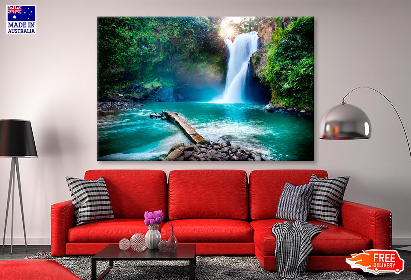 Secret Bali Jungle Waterfall Wall Art Decor 100% Australian Made